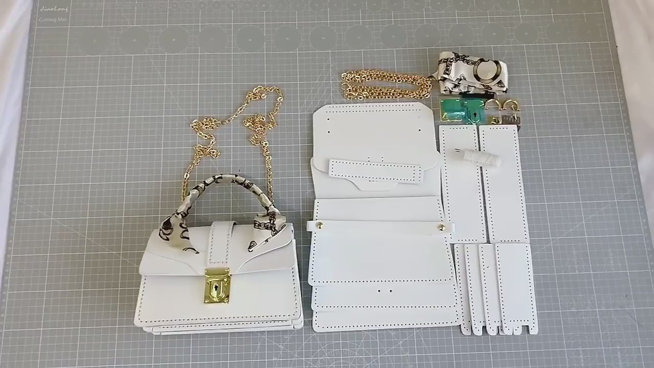 DIY PU Leather Handbag Kit – Handmade Crossbody & Shoulder Bag Craft Kit for Beginners with Video Tutorial
