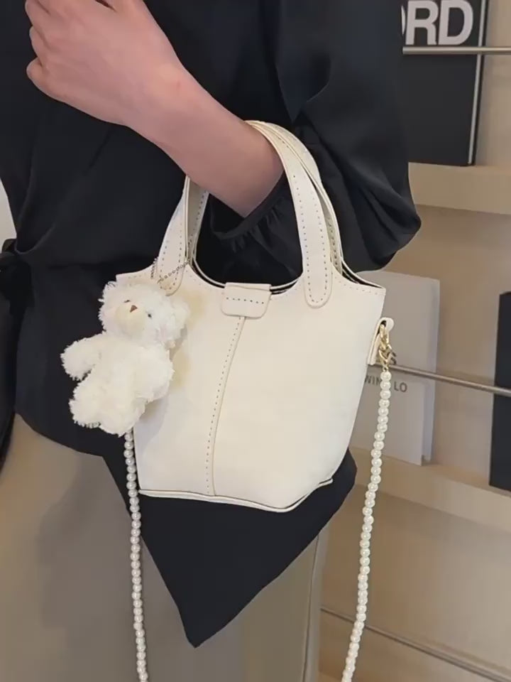 DIY PU Leather Crossbody Handbag Kit for Beginners – Handmade Purse Sewing Set with Video Tutorial, Shoulder Tote Craft Gift