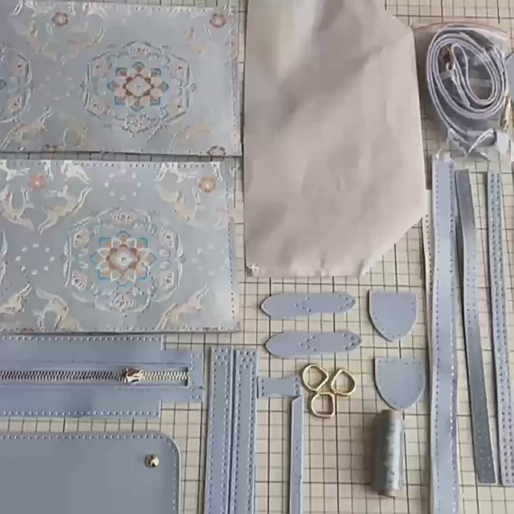 DIY PU Tote Bag Kit – Handmade Shoulder Handbag Craft Set for Beginners with Video Tutorial