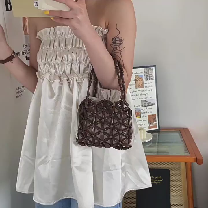 DIY Wooden Beaded Handbag Kit | Beginner-Friendly Handmade Shoulder Bag Craft Set with Video Tutorial