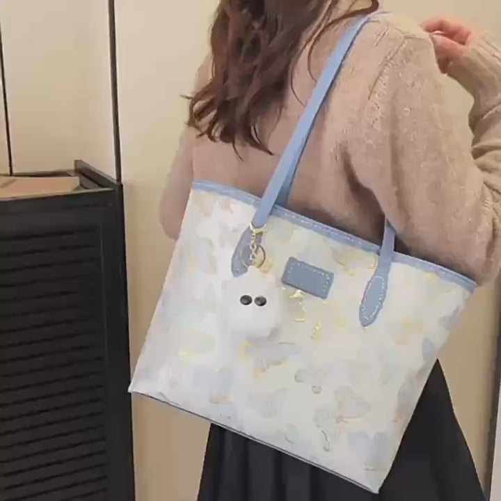 DIY Fabric Tote Bag Kit for Beginners | Handmade Shoulder Handbag Sewing Craft Set with Video Tutorial | Large Capacity DIY Bag