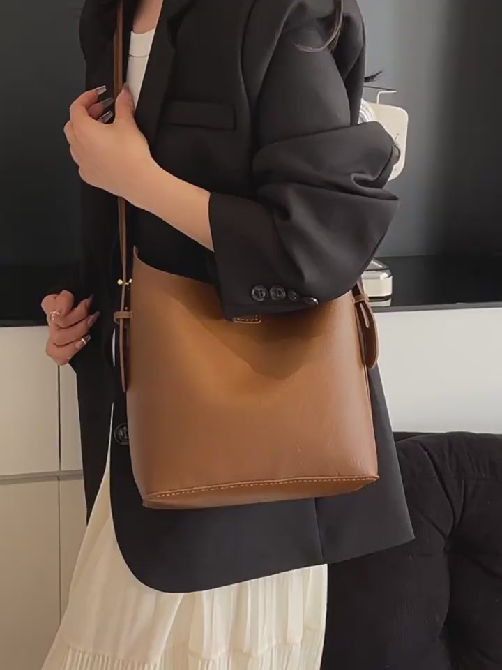 DIY PU Leather Shoulder Bag Kit – Beginner-Friendly Handmade Crossbody Bag Set with Pre-Cut Materials & Video Tutorial