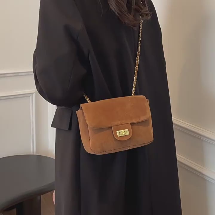 DIY Shoulder Bag Sewing Kit for Beginners – Handmade PU Leather Crossbody Handbag Kit with Pre-Cut Materials & Video Tutorial
