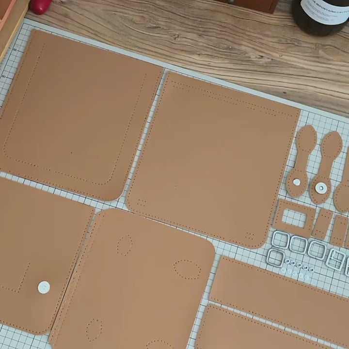 DIY PU Leather Backpack Kit for Beginners – Handmade Convertible Shoulder Bag with Pre-Cut Pieces & Video Tutorial