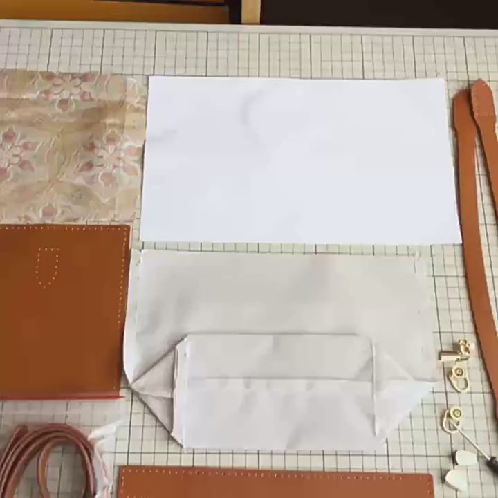 DIY PU Leather Tote Bag Kit | Beginner-Friendly Commuter Shoulder Handbag Craft Set with Video Tutorial