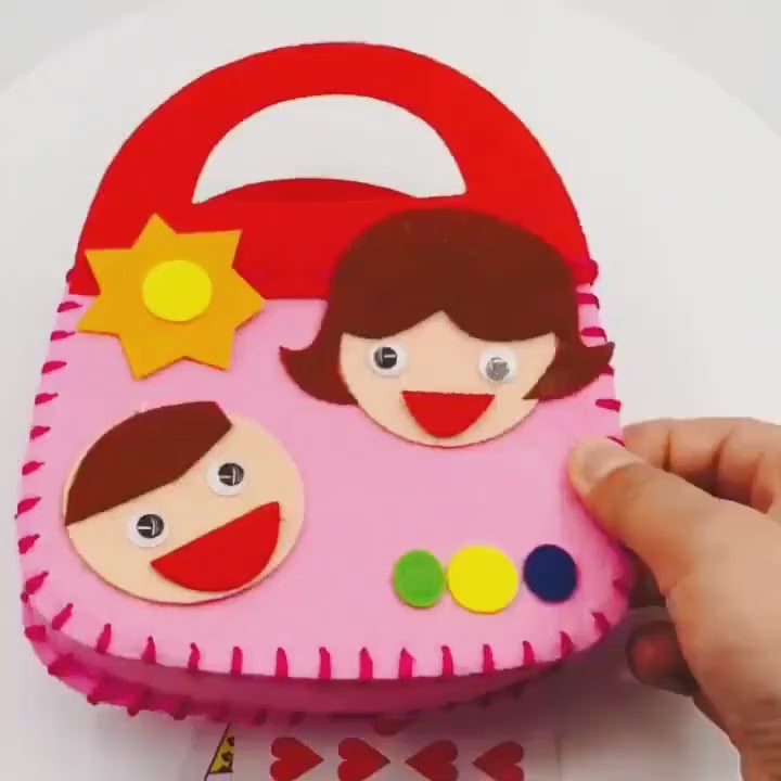 DIY Kids Mini Felt Handbag Sewing Kit for Children | Creative Craft Toy Bag | Parent-Child Educational Activity | Beginner-Friendly Handmade Kit