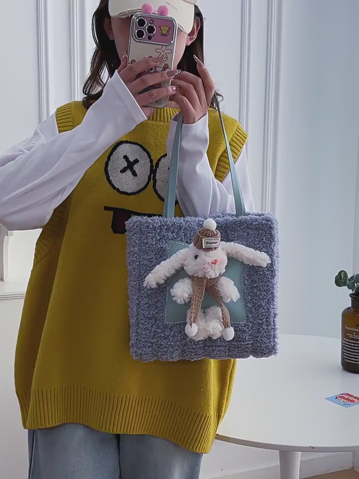 DIY Plush Shoulder Bag Kit for Beginners | Handmade Tote Bag Craft Set with Video Tutorial