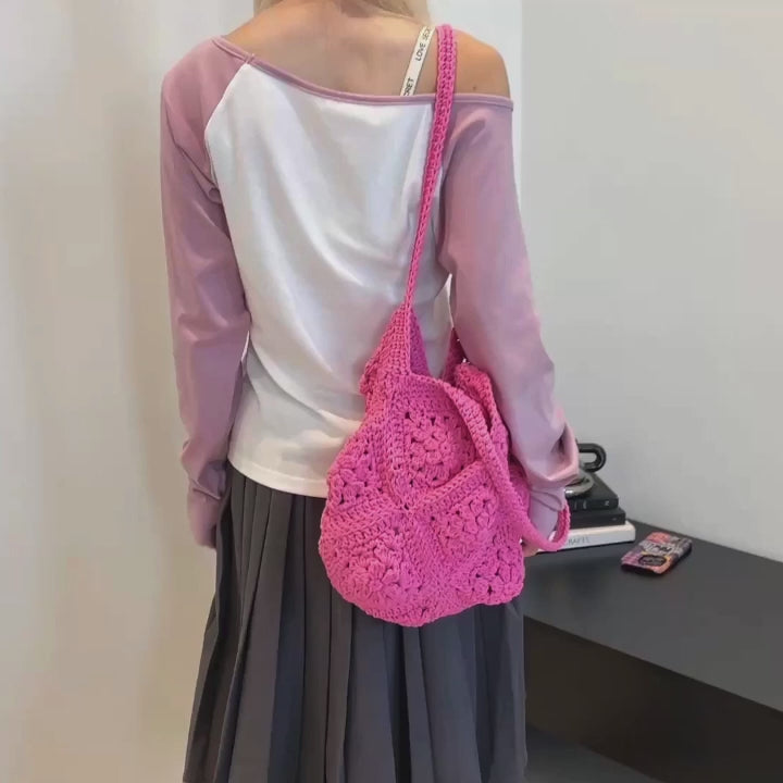 DIY Fabric Tote Bag Kit for Beginners | Handmade Shoulder Bag Sewing Craft Set with Video Tutorial | Large Capacity DIY Handbag