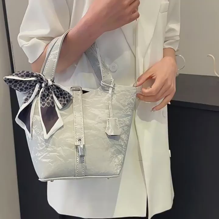 DIY PU Leather Tote Bag Kit – Handmade Large Capacity Handbag Craft Kit for Beginners with Video Tutorial