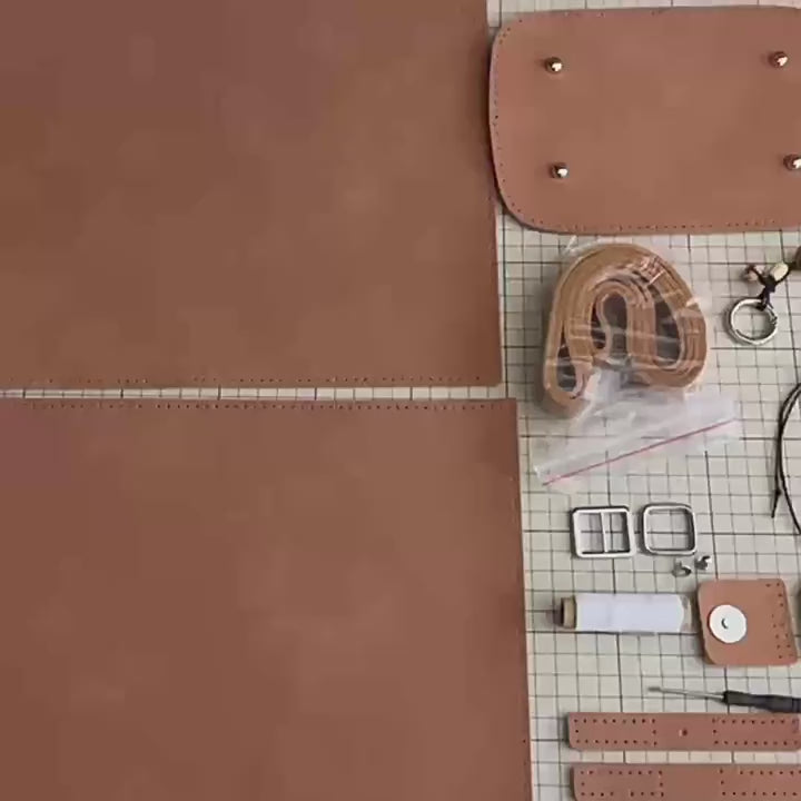 DIY Suede Tote Bag Kit for Beginners | Handmade Crossbody Shoulder Handbag Sewing Kit with Video Tutorial