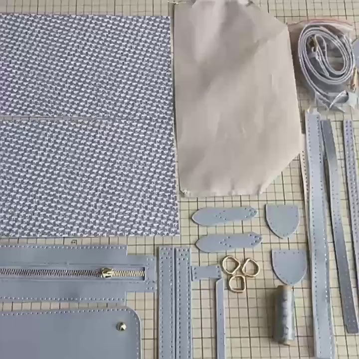 DIY PU Tote Bag Kit – Handmade Color Block Shoulder Bag Craft Set for Beginners with Video Tutorial