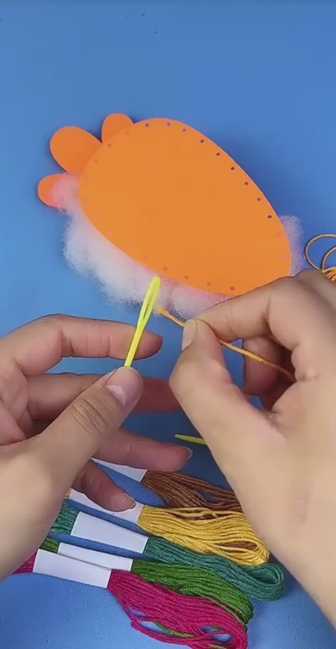 DIY Felt Doll Keychain Craft Kit for Kids – Handmade Sewing Activity Set with 5 Random Designs & Video Tutorial