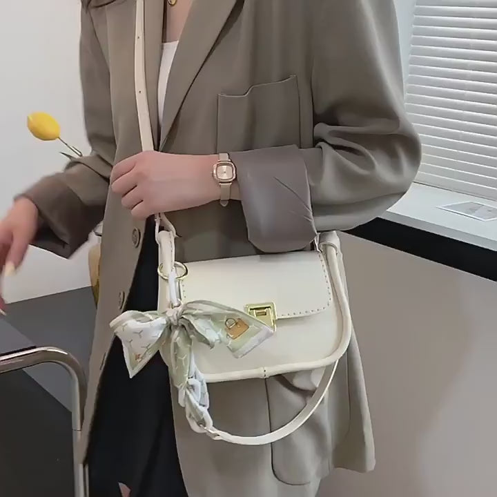 DIY Handmade Shoulder Bag Kit for Beginners – Pre-Cut PU Leather Sewing Set with Video Tutorial, Easy Craft Gift Bag